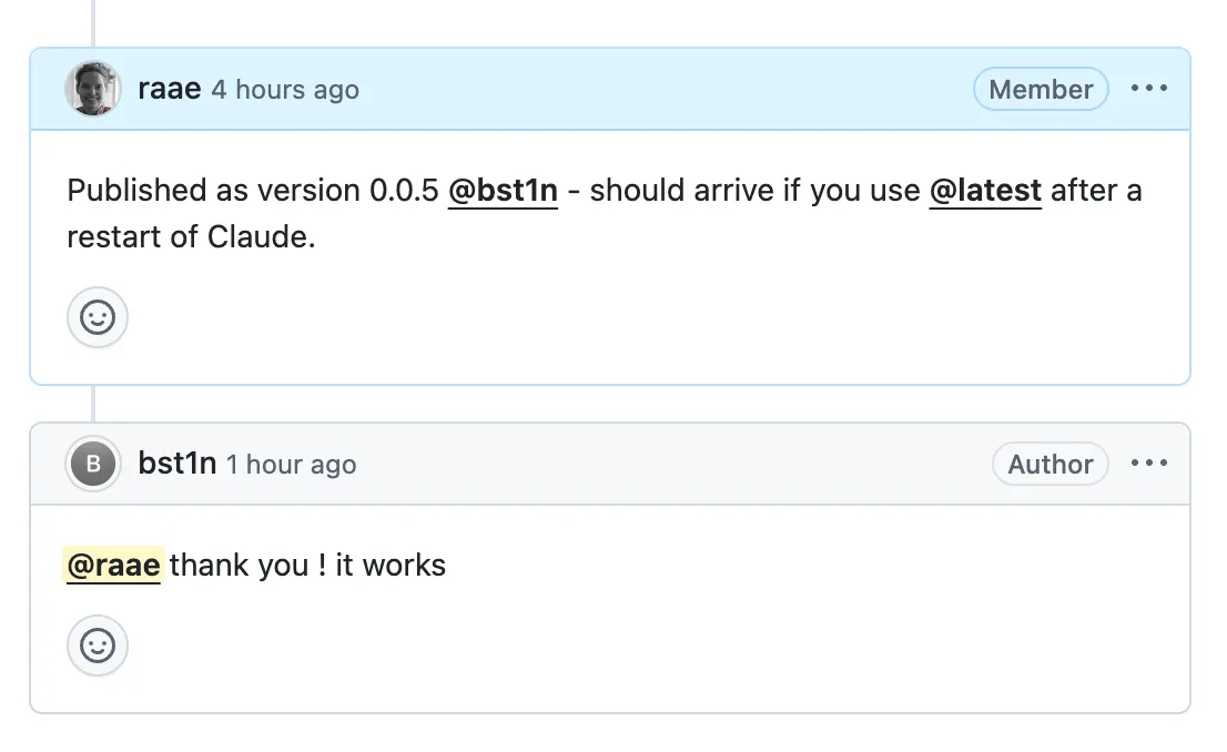 Bastien confirming it works