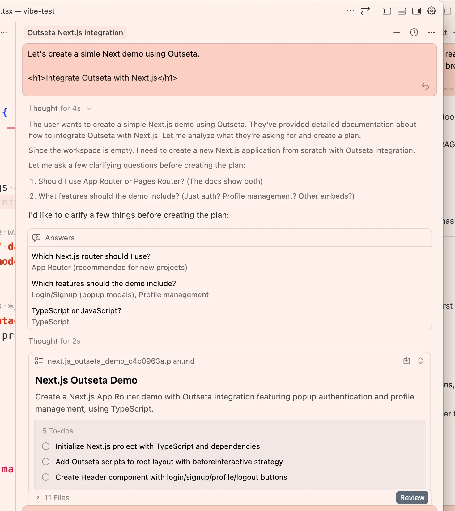 Cursor one-shotting the Outseta + Next.js gated content article