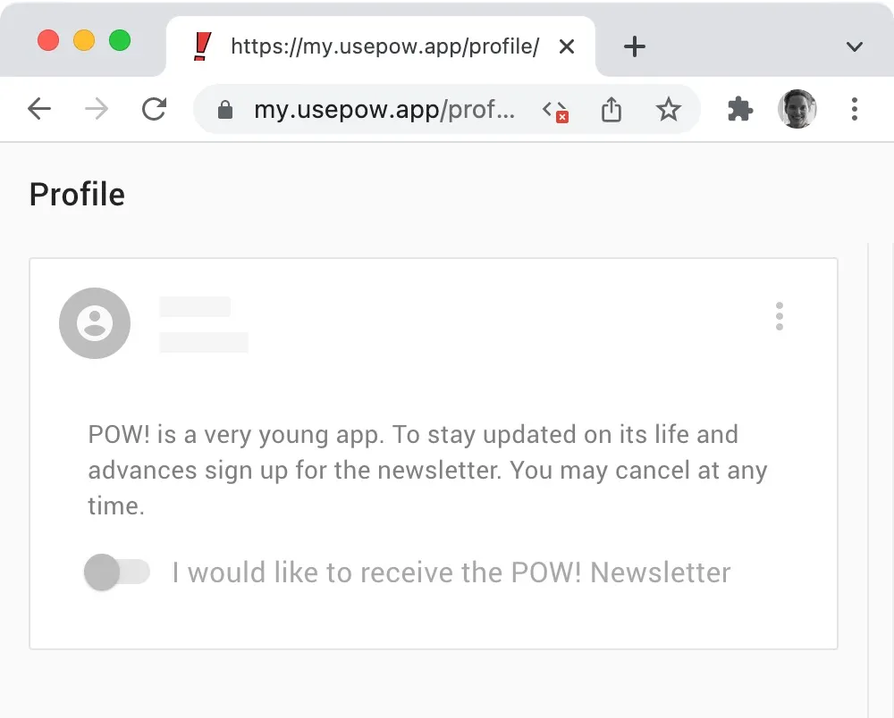 Skeleton Profile page