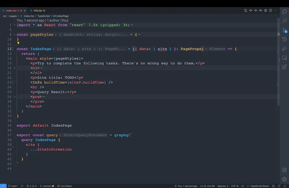 Demo of types being available inside the editor automagically
