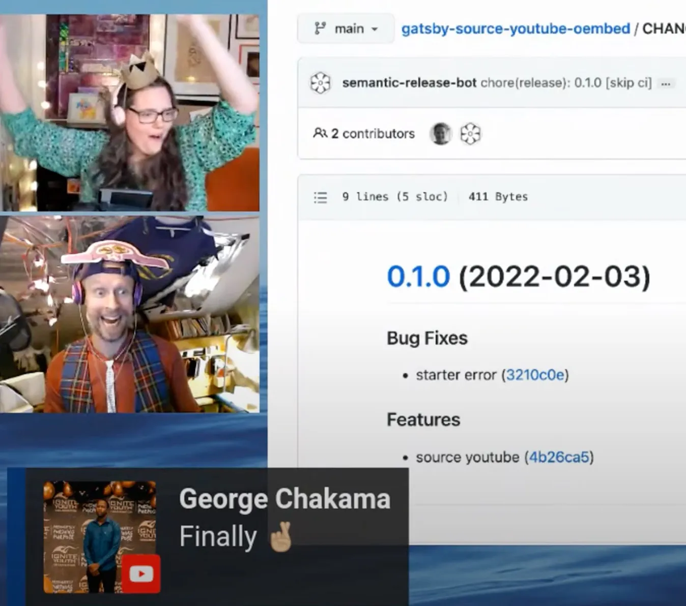 Happy Queen, Happy Cap'n and a "Finally" chat message when the release happened