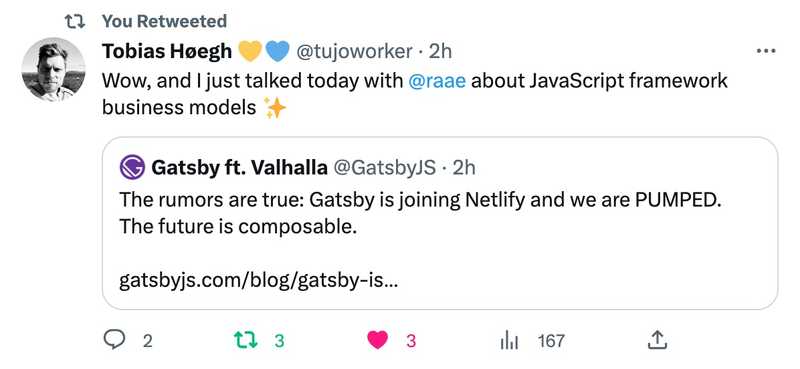 Wow, and I just talked today with @raae about JavaScript framework business models âœ¨