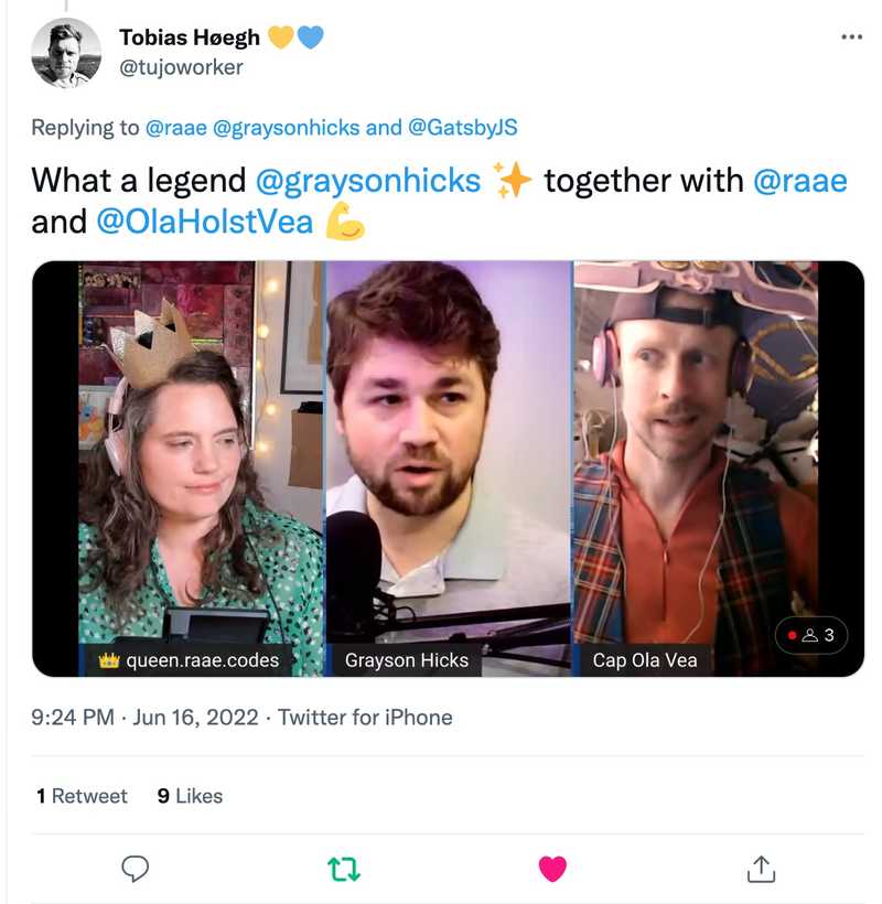 What a legend @graysonhicks ✨ together with @raae and @OlaHolstVea 💪